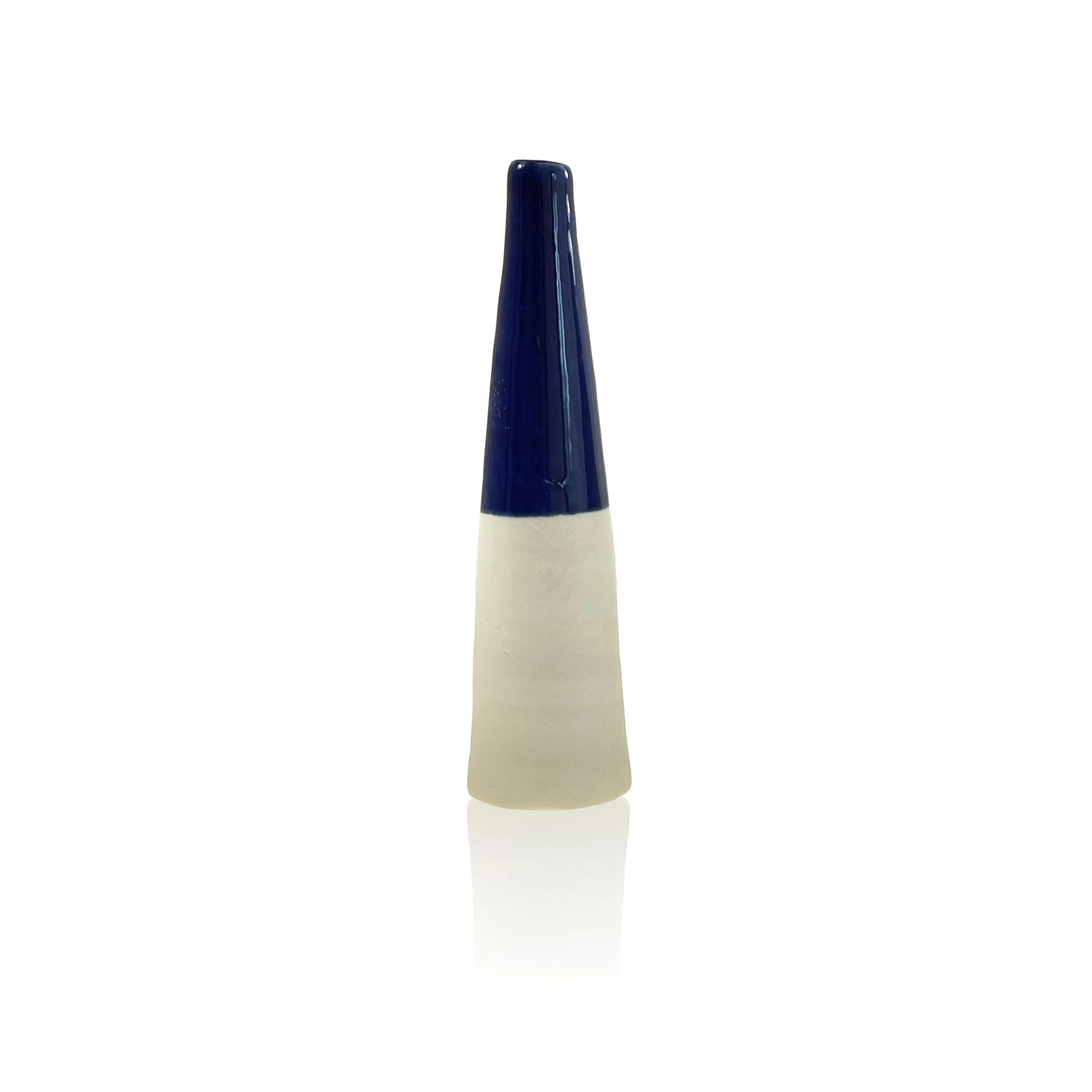 Ceramic Bottle Bud Vase - Deep Blue
