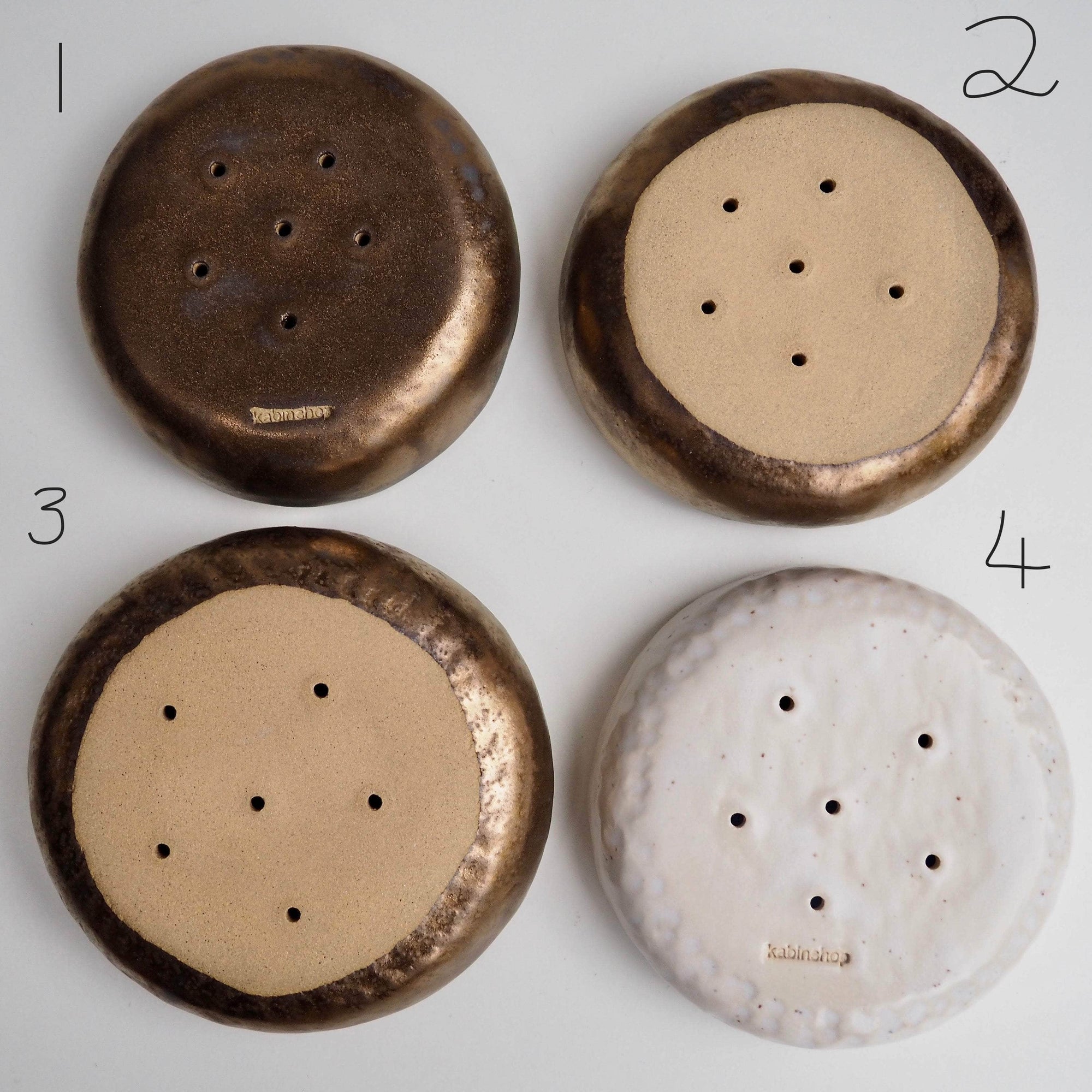 Handmade Large Assorted  Ceramic Soap Dishes with Different Glazes