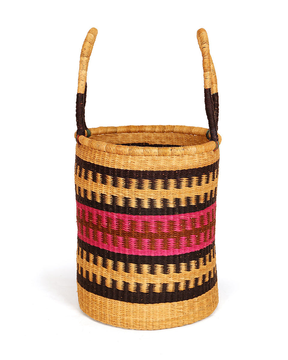 AFUA: Black, Pink & Brown Log or Laundry Basket