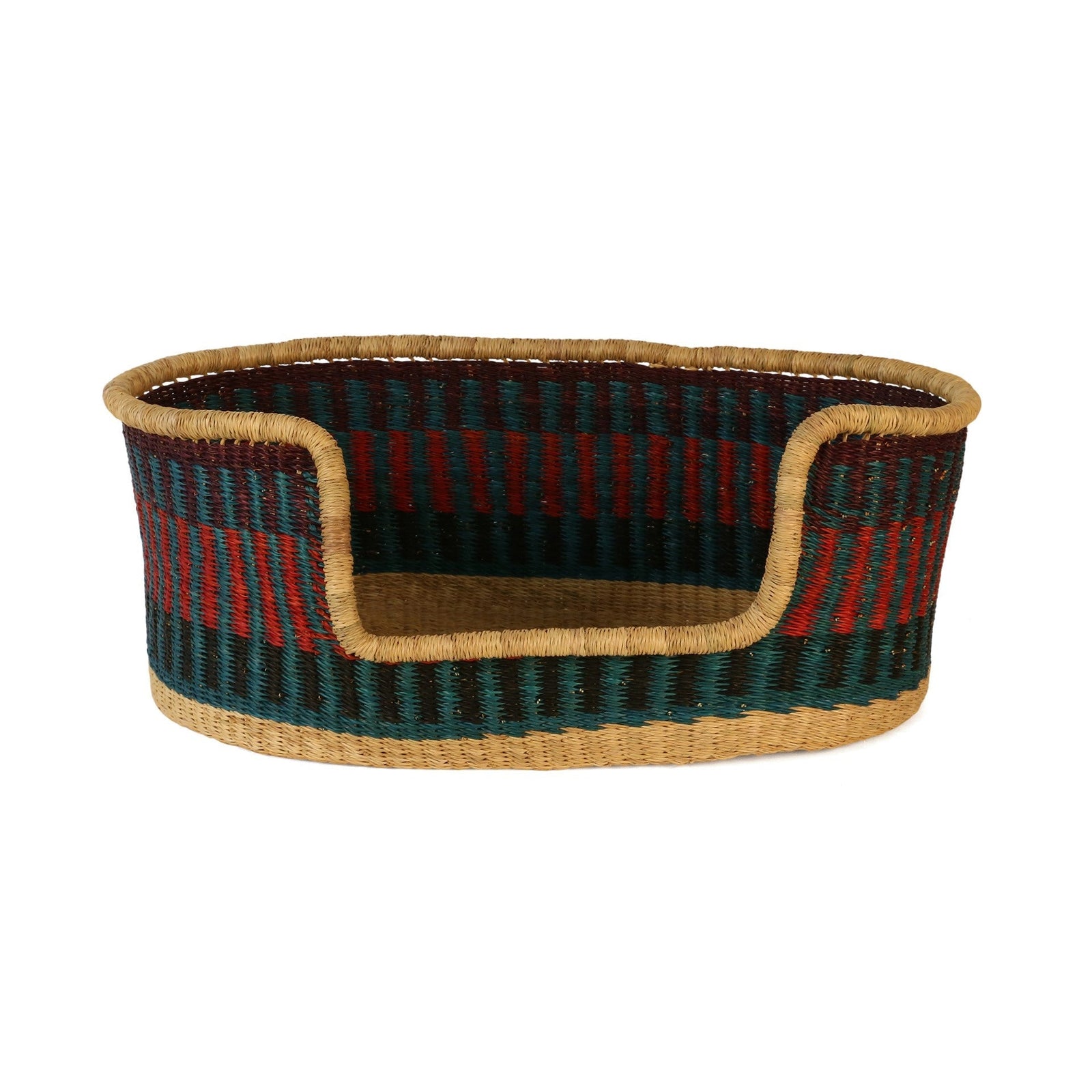 KOFI: Red, Blue and Black Dog Basket - Small