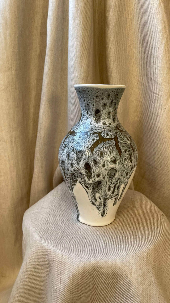 Blue and White Mottled Vase