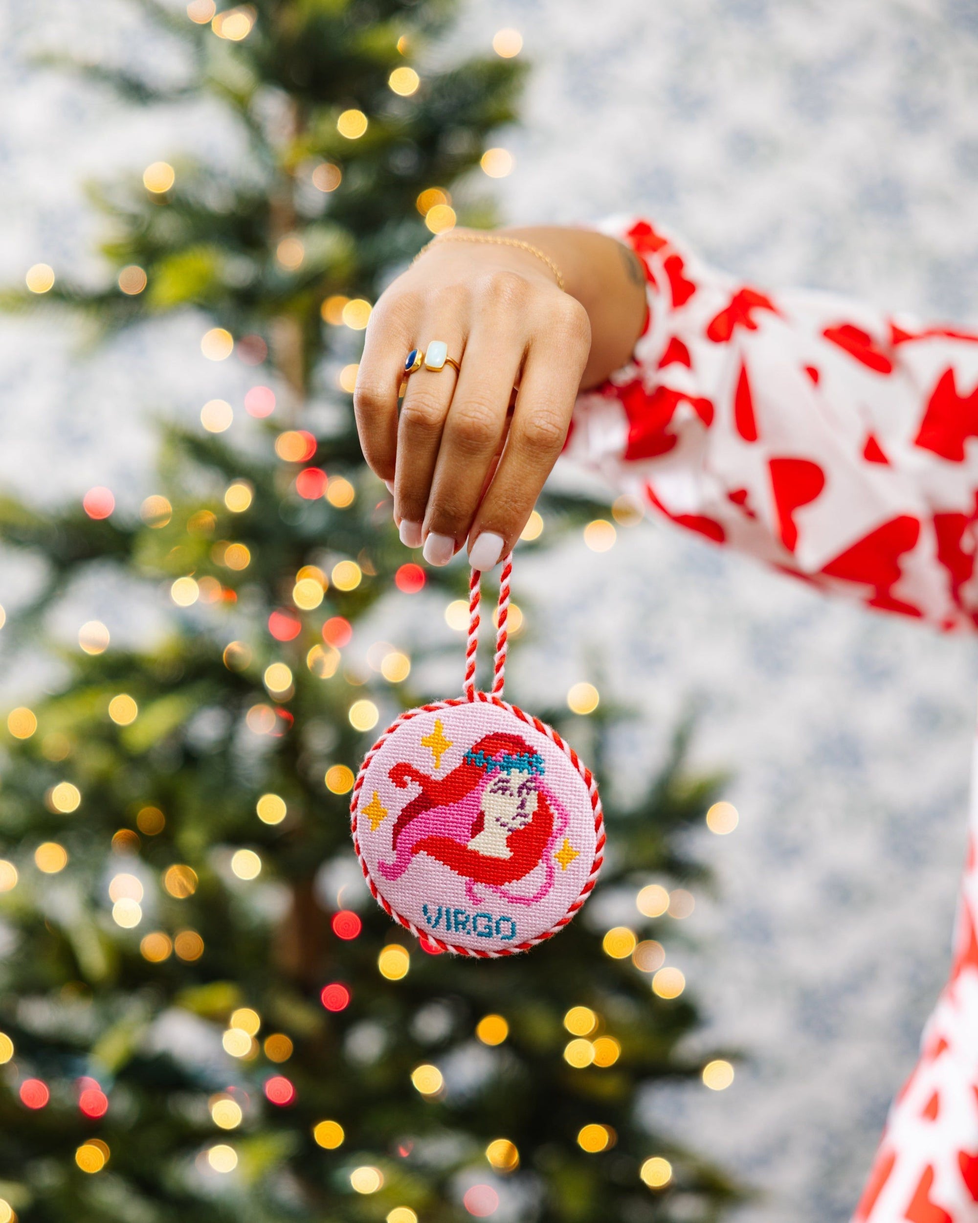 Needlepoint Zodiac Ornament - Virgo