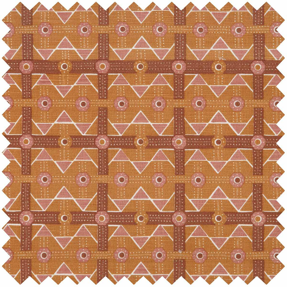Brown Charbagh Fabric
