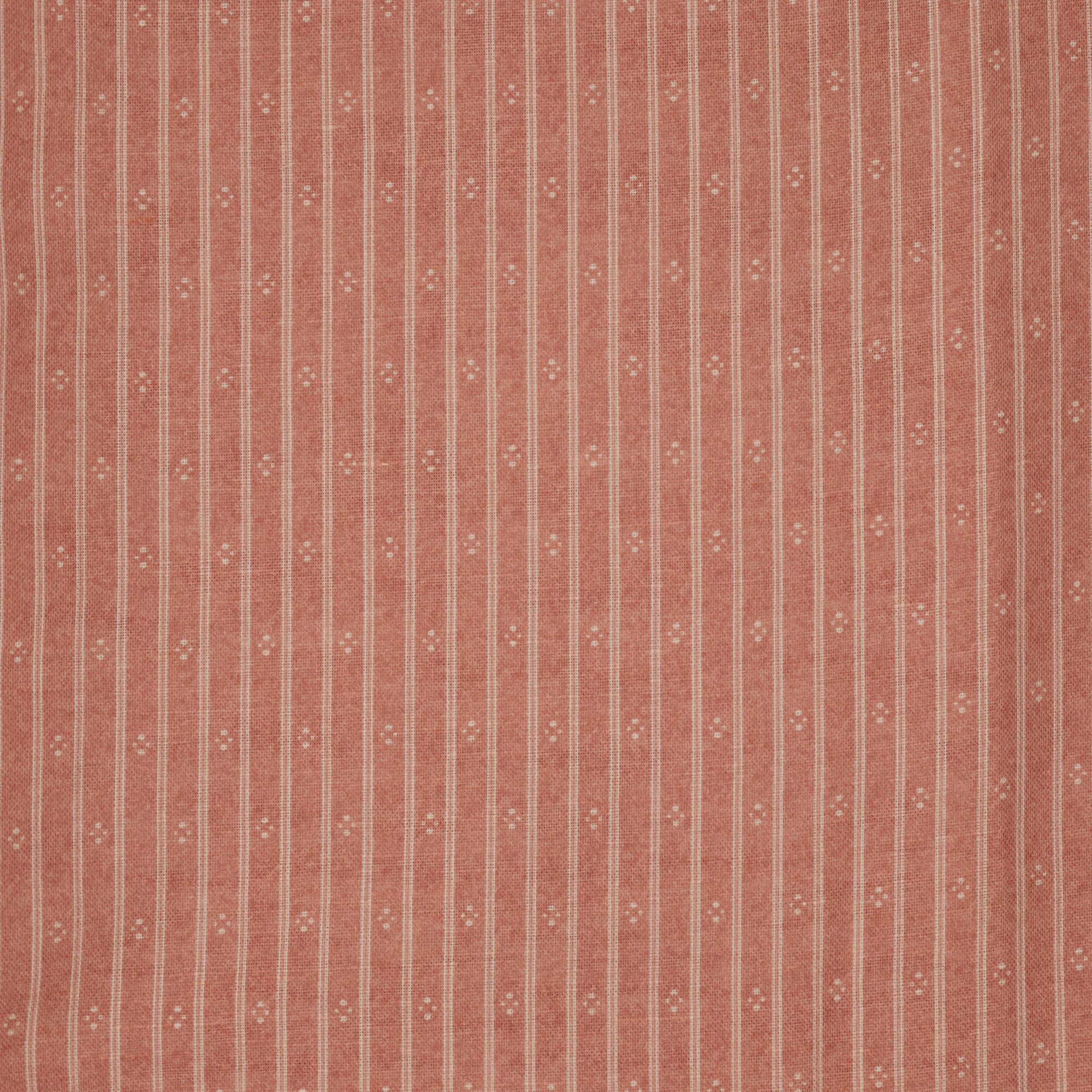 Ticking Stripe Fabric - Soft Red