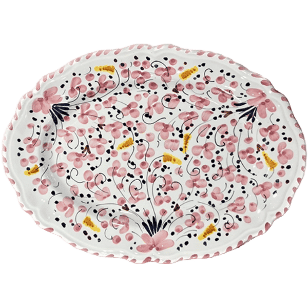 Ovale Deruta Platter, Pink - 32cm