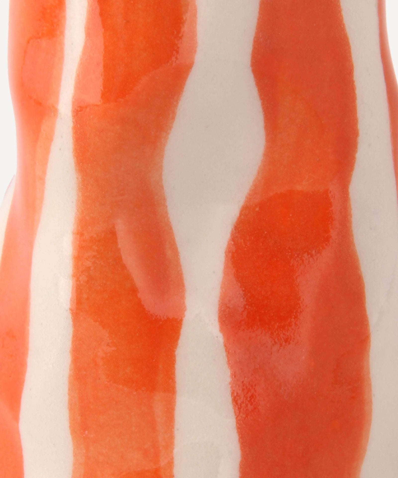 Flame Orange Candy Stripe Candle Holder