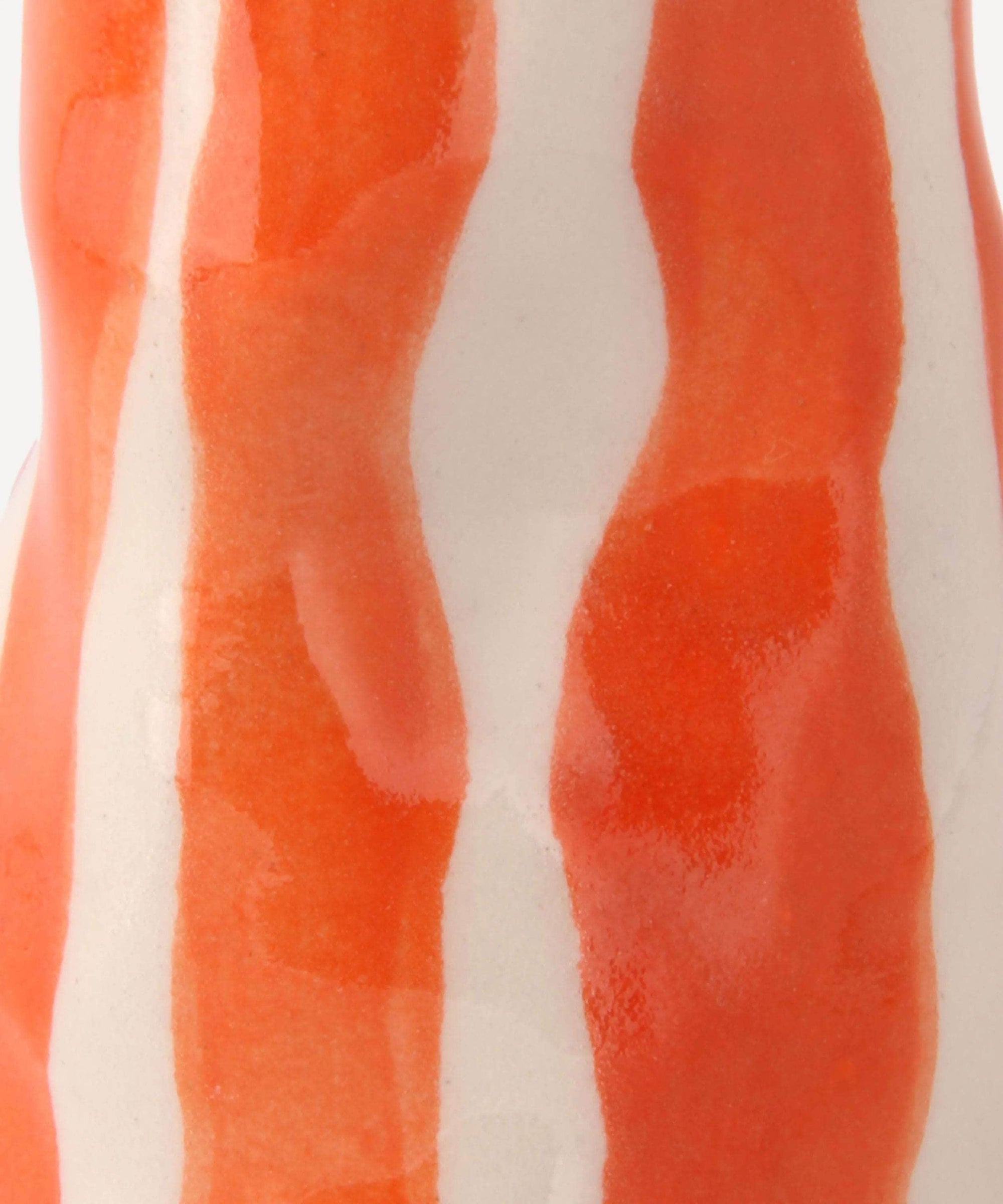 Flame Orange Candy Stripe Candle Holder