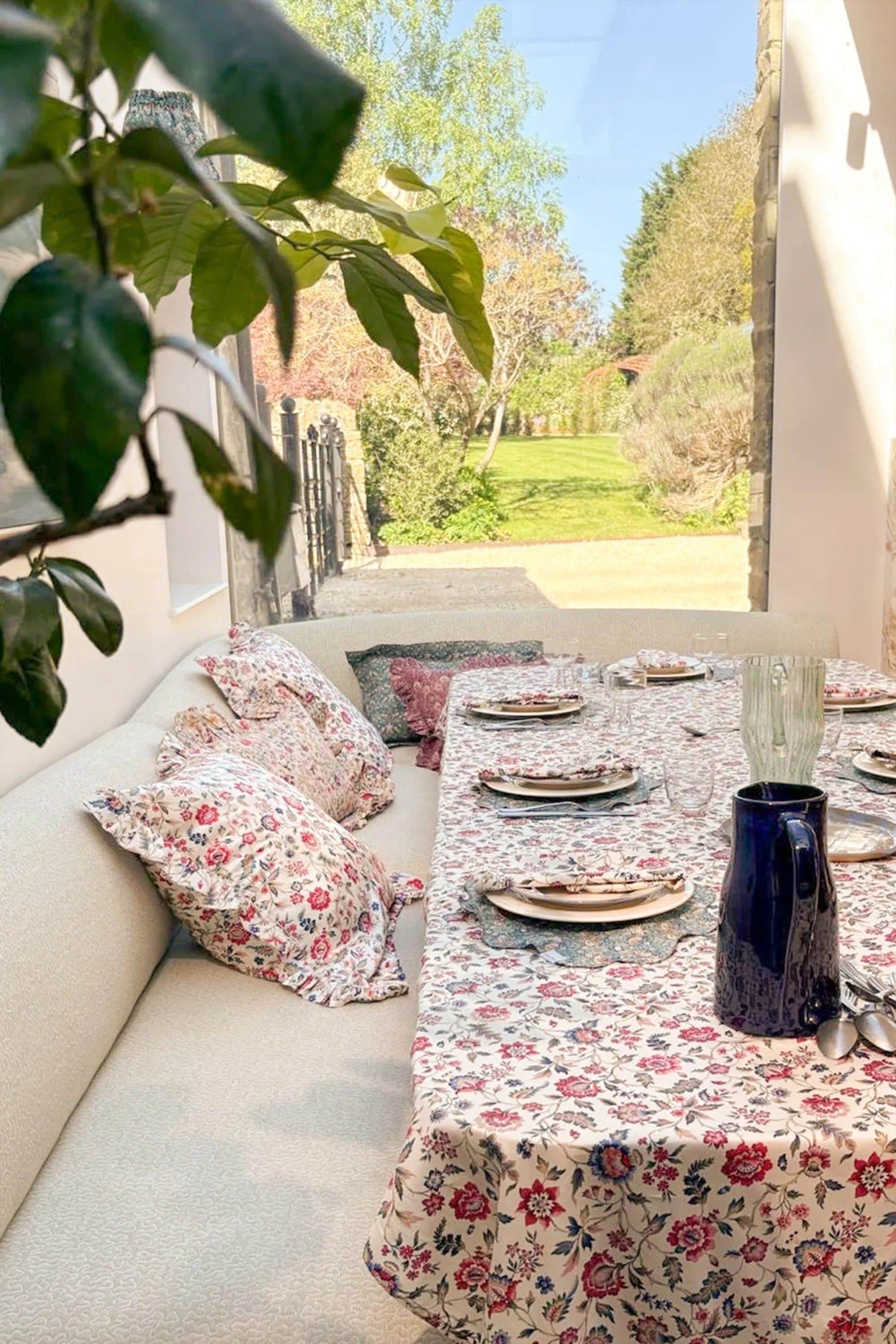 Tablecloth made with Liberty Fabric EVA BELLE