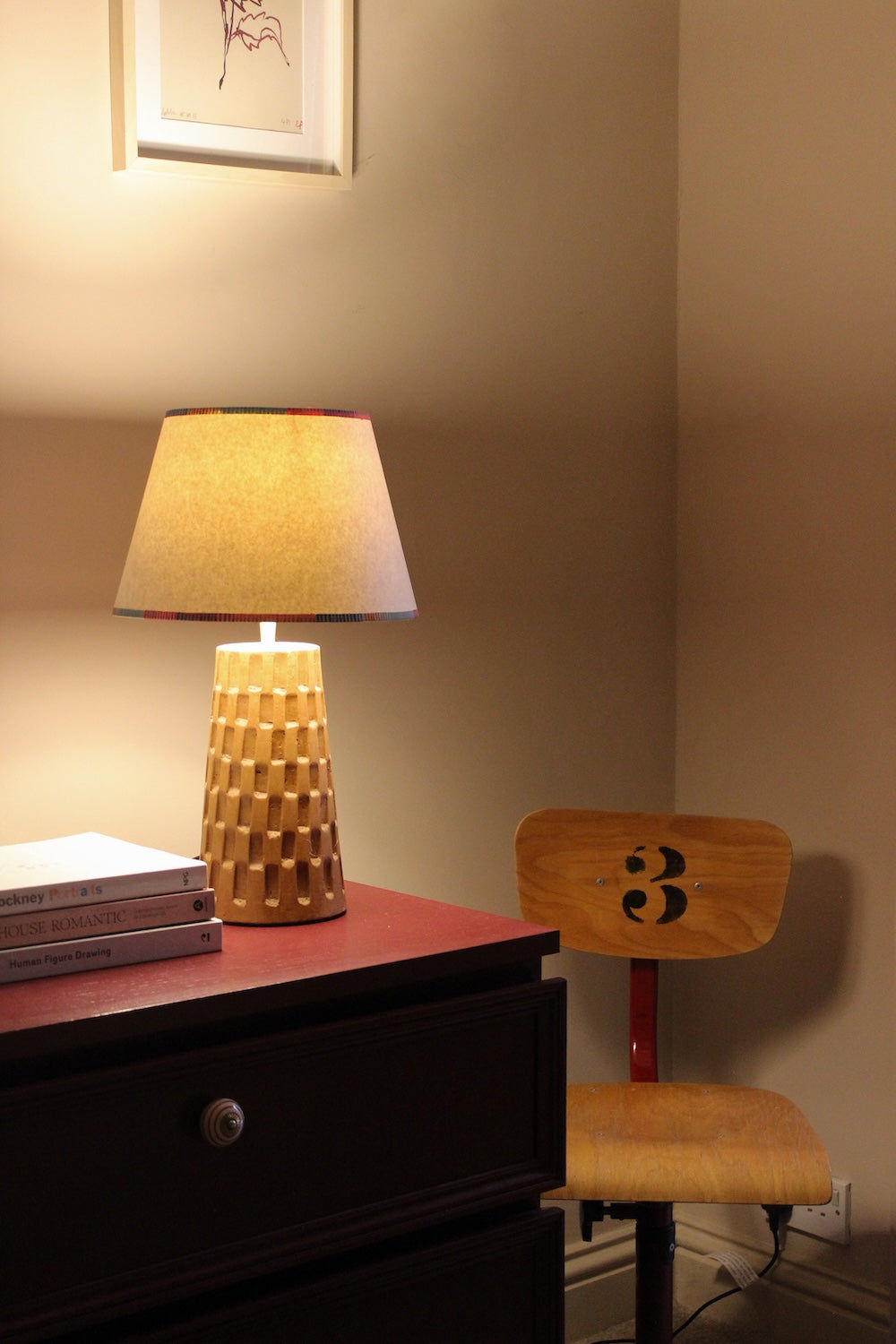 Prism Striped Edge - Hand Painted Empire Lampshade With Striped Boarder