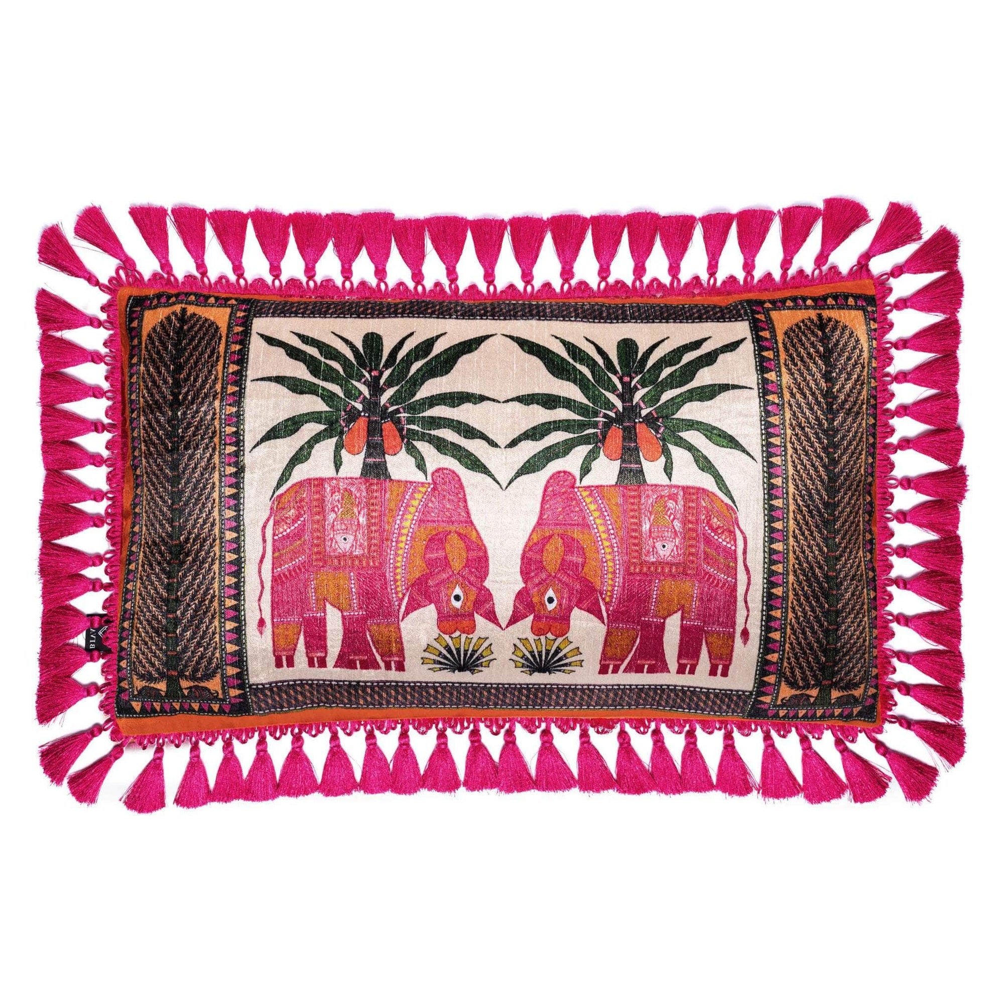 Gulabi Nandi Cotton Velvet Cushion
