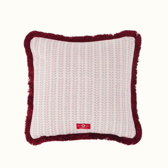 Cushion Brushed Fringe Ikat Purple Chervon Bindi Pink
