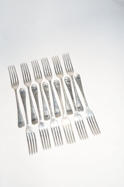 12 Victorian Silver Plate Forks