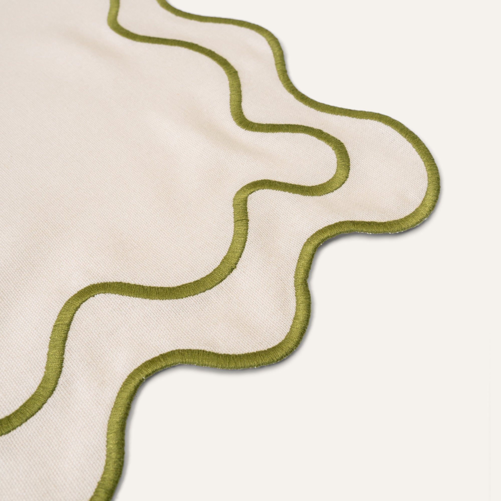 Wavy Placemats Beige/Green - Set of 2
