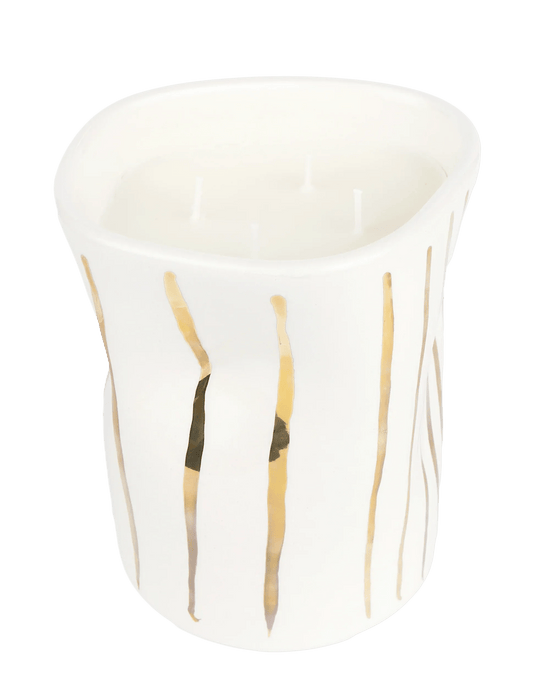 Gold Stripes Candle