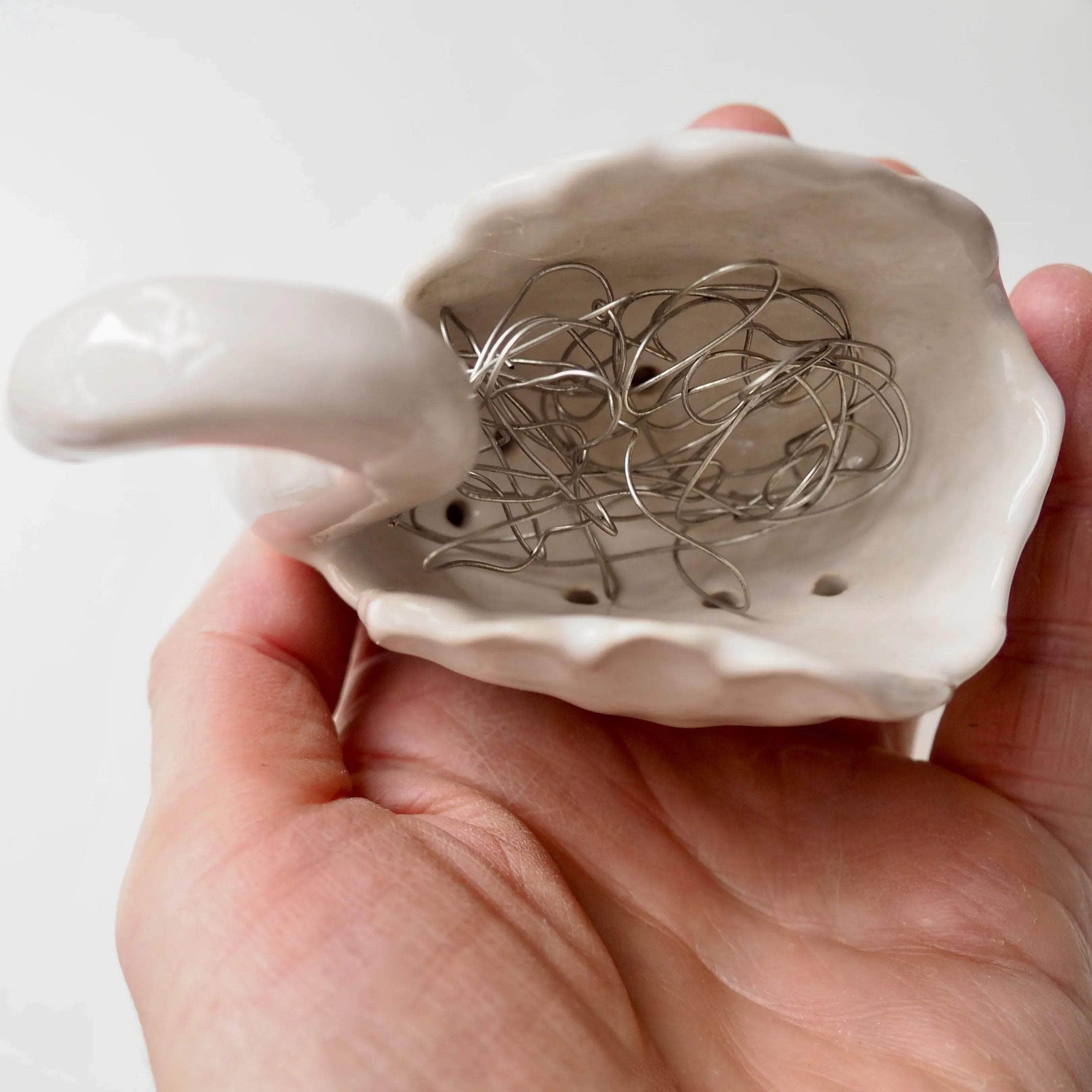 Handmade White Ceramic Small Swan Vase