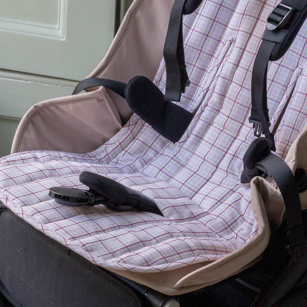 Pram Liner - Anemone / Pink Check