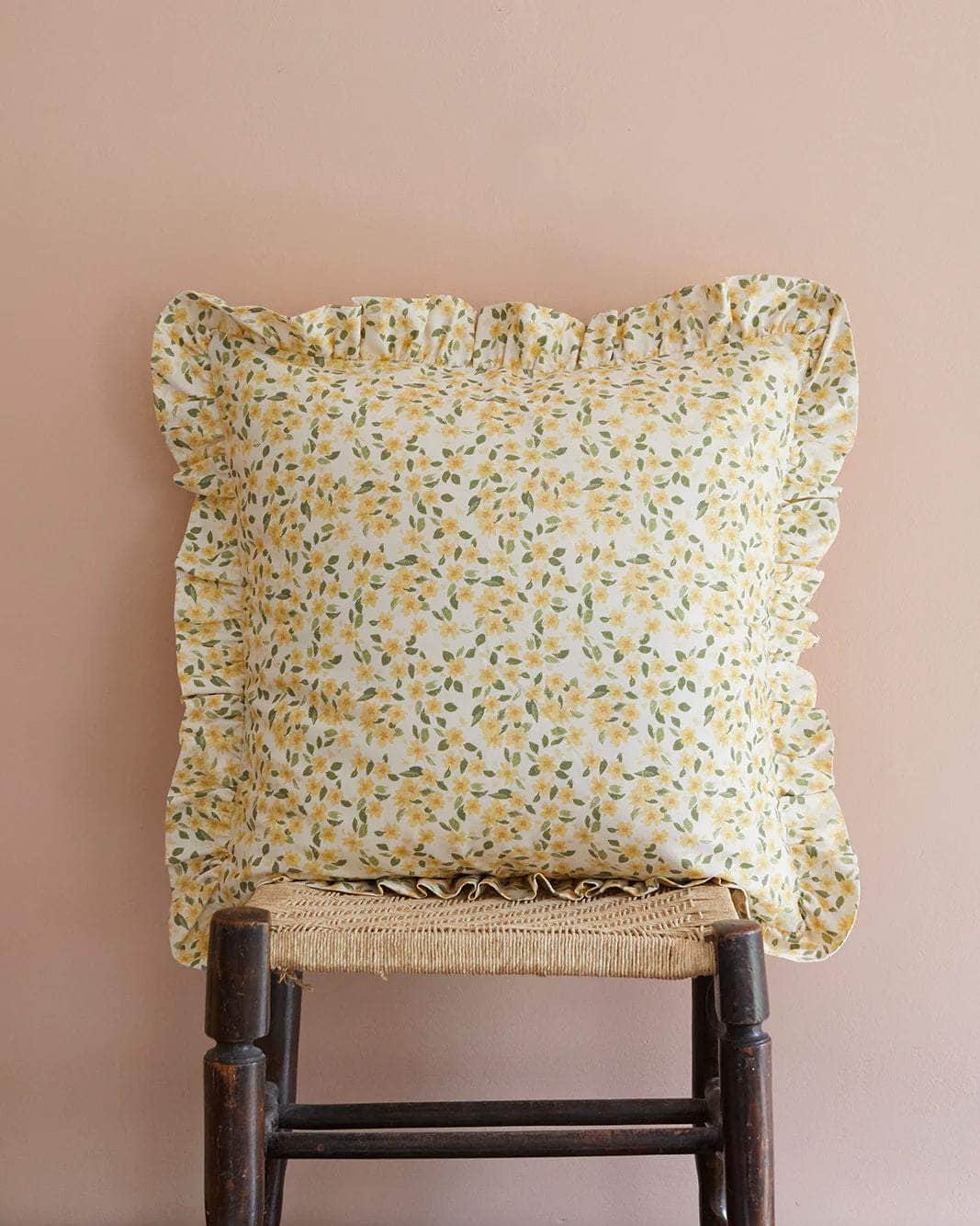 Primrose, Calico Frill Cushion
