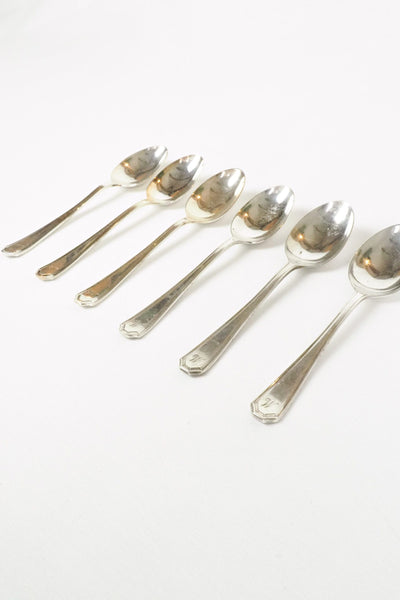 6 Vintage Silver Plate Teaspoons