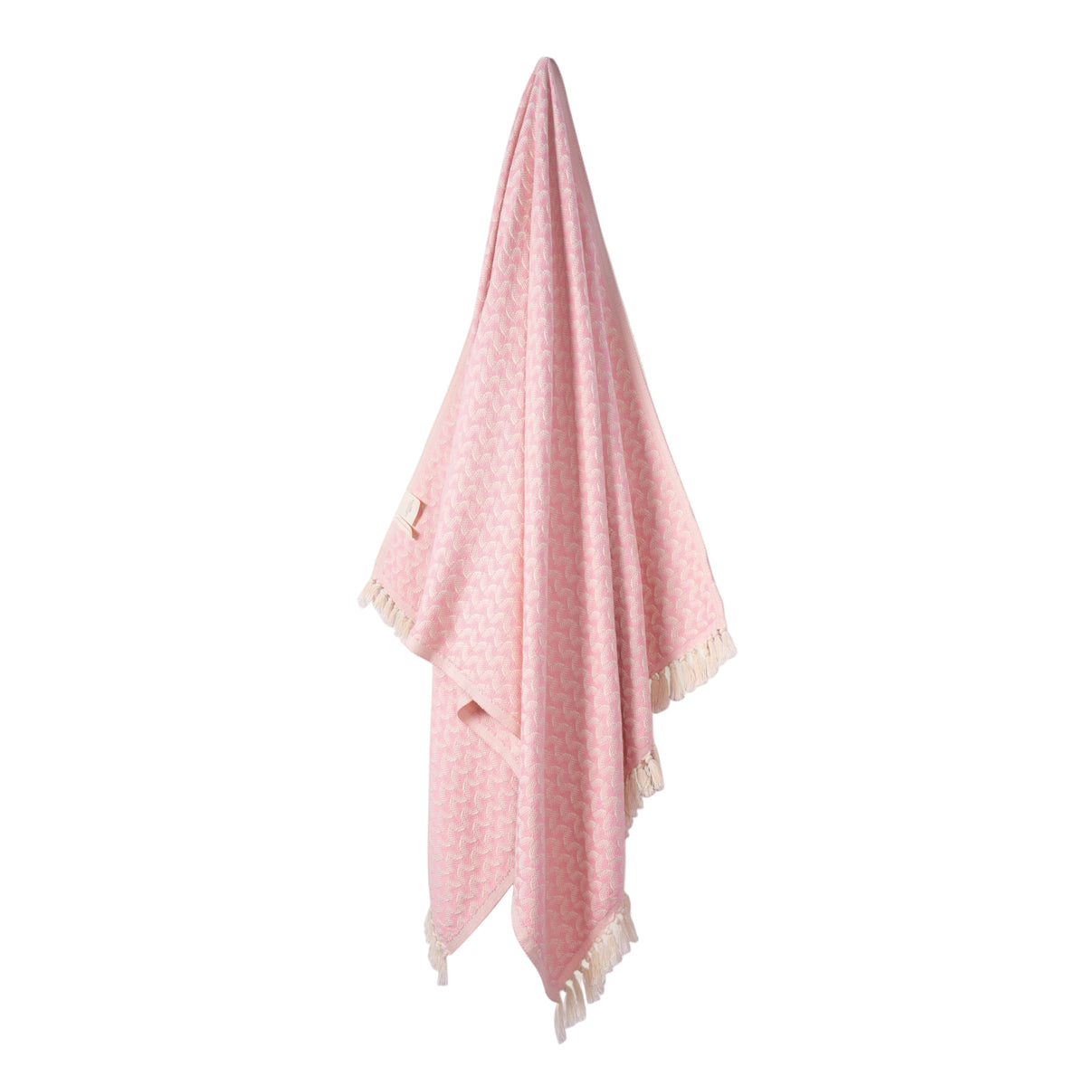 Silent Ripple Pure Cotton Bath & Beach Towel In Baby Pink