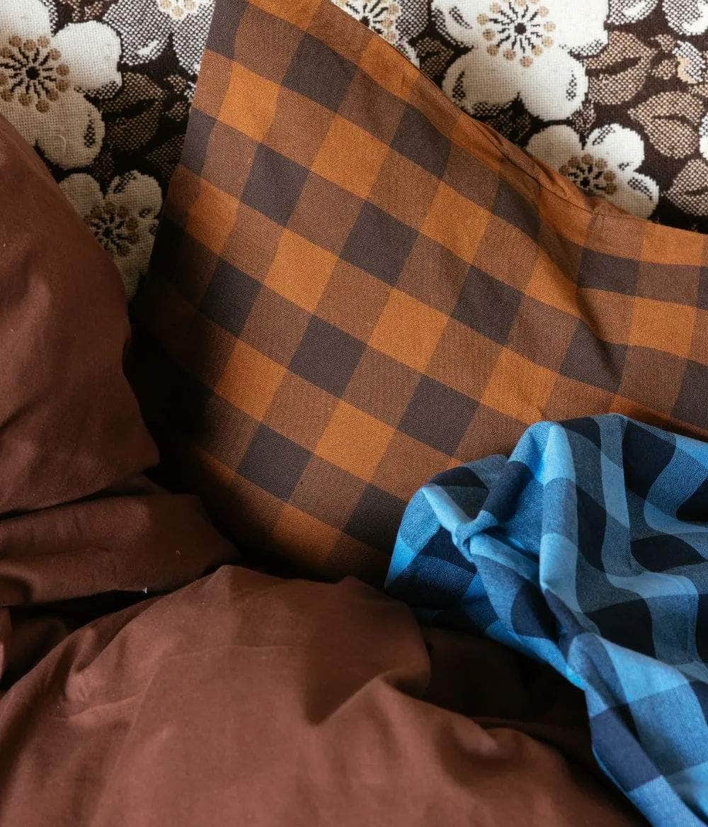 Cushion Cover Checked Brown