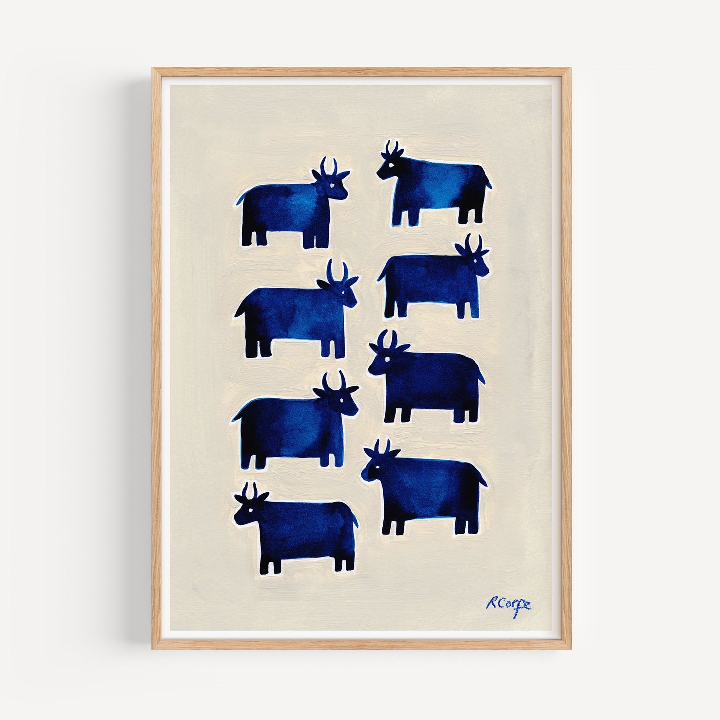 A4 - Blue Cow Print