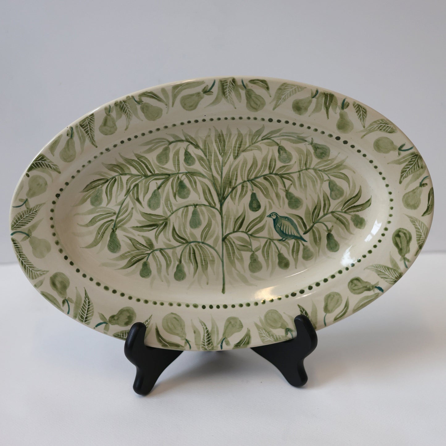 Partridge in a Pear Tree Hand Painted Platter 02