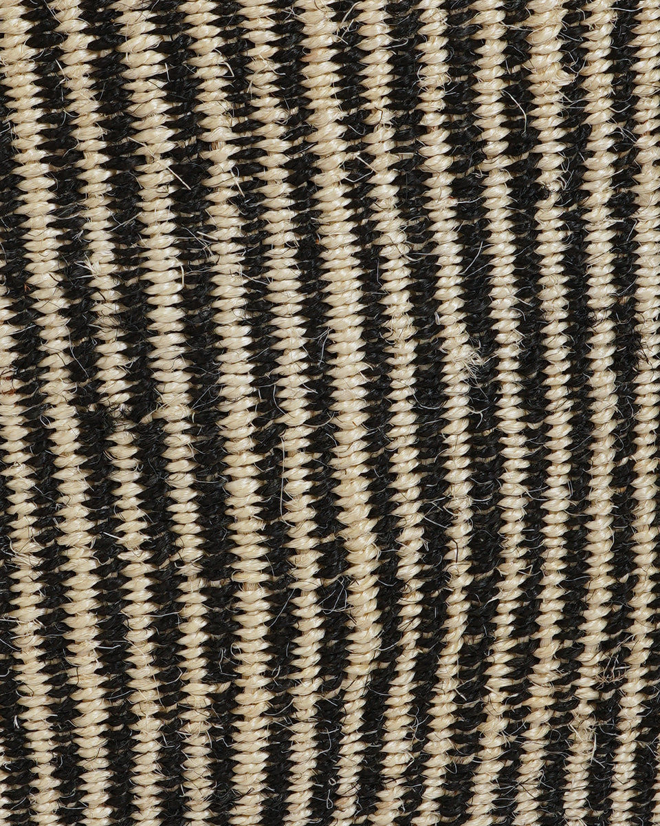 SALAMU: Black and Natural Pinstripe Sisal Shopper