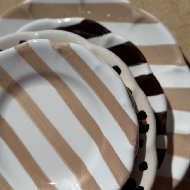 Brown Striped Chocolate Plate - 20cm