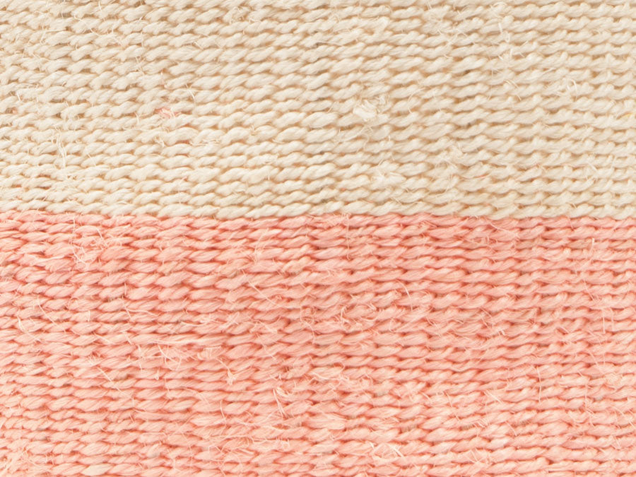 JIONI: Dusky Pink Colour Block Woven Basket