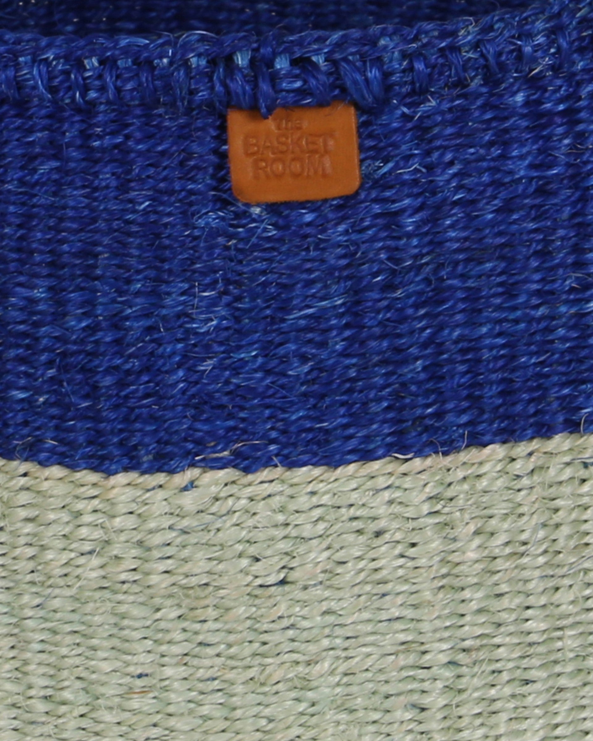 TIBA: True Blue and Sapling Green Colour Block Sisal Basket