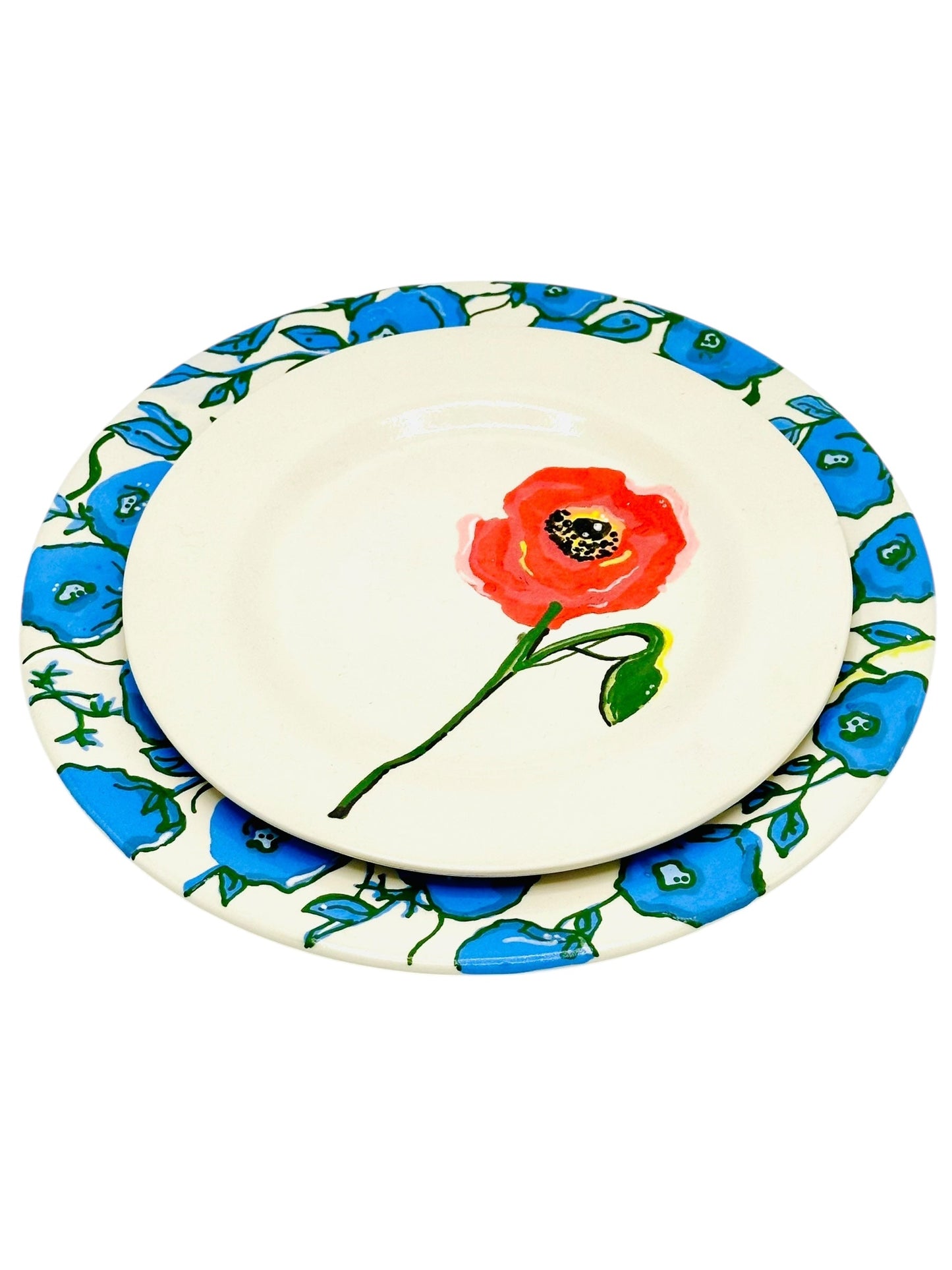 Blue Flowers Plate