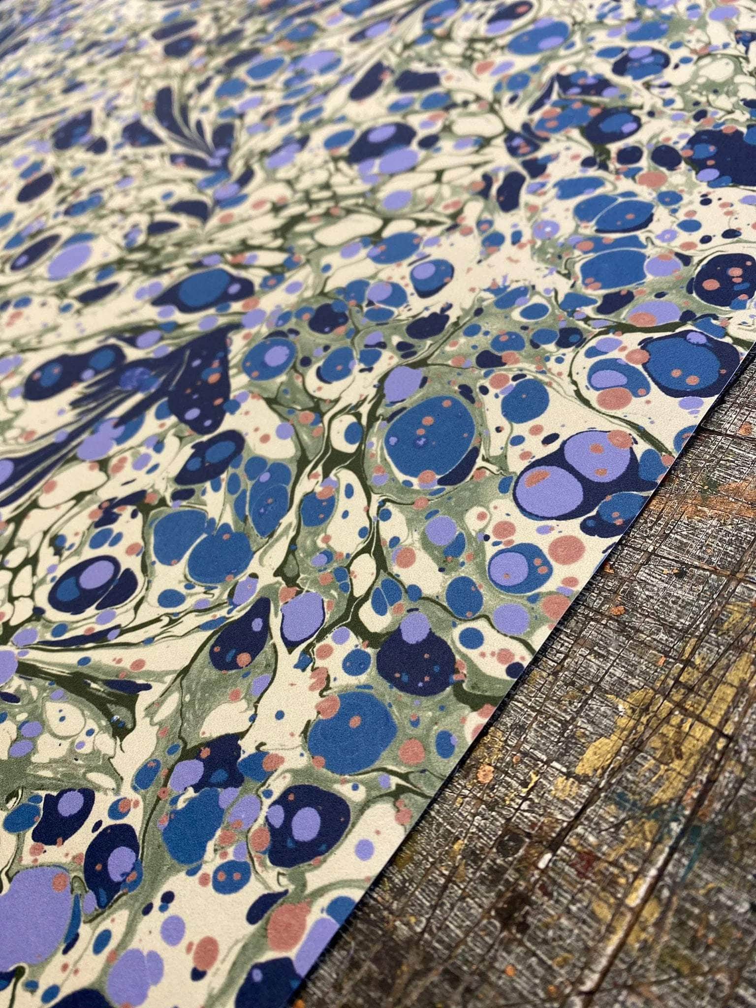 Marbled Wallpaper - 'Juniper' Colour: Blue Anise - Eco Non-Woven