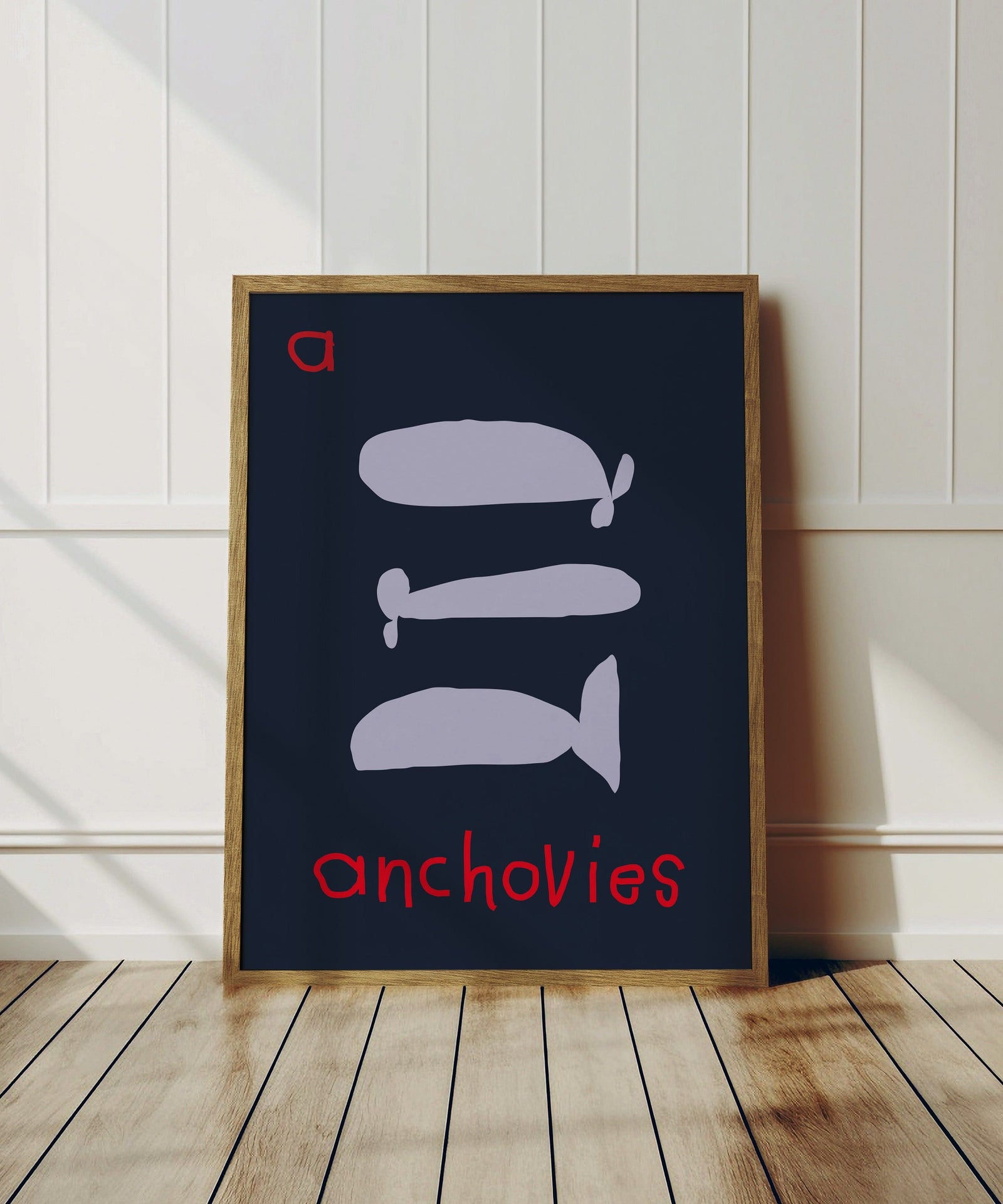 A for Anchovies Art Print