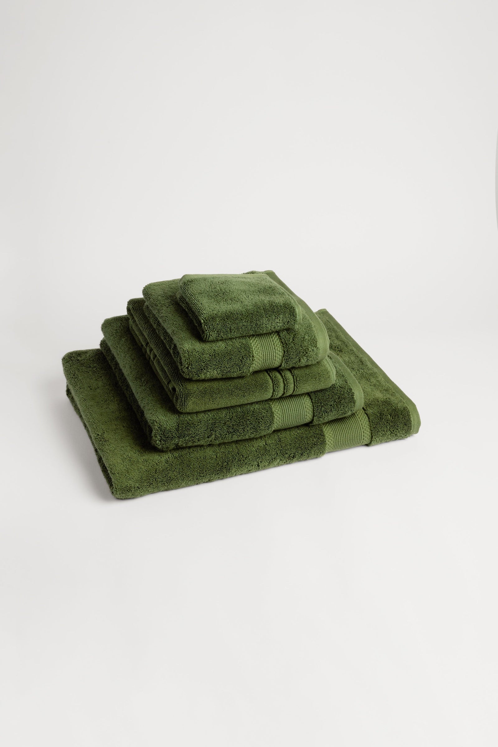 Organic Cotton Face Towel - Forest Green