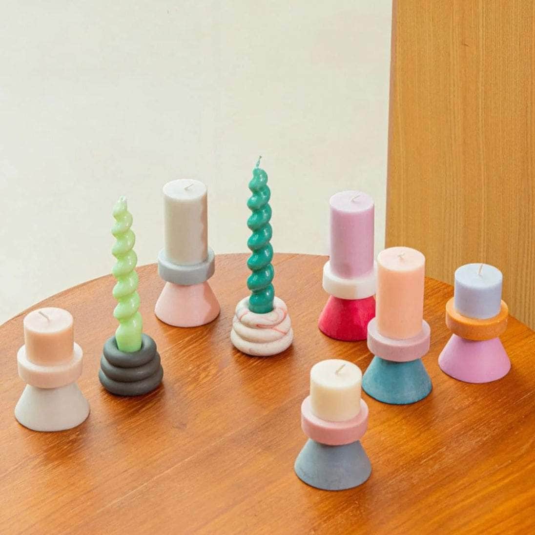 Stack Candle Mini I - Lavender / Peach / Pale Pink