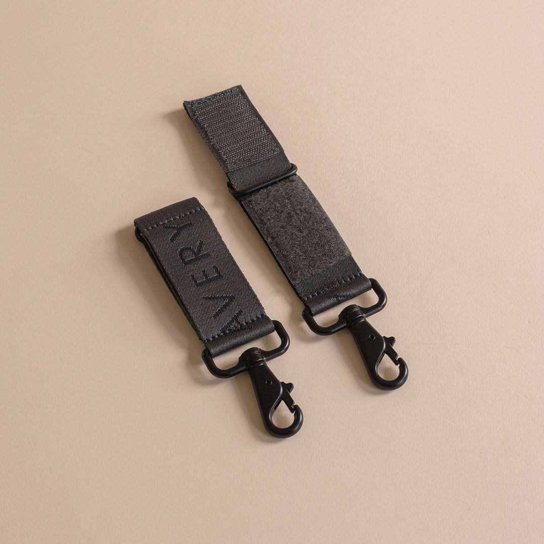 Logo Pram Bag Clips - Soft Black-