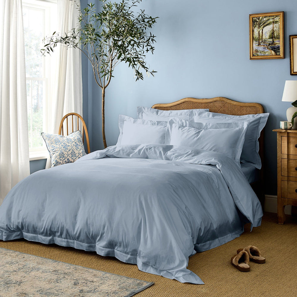 Luxury Organic Nordic Sky Edged Pillowcases