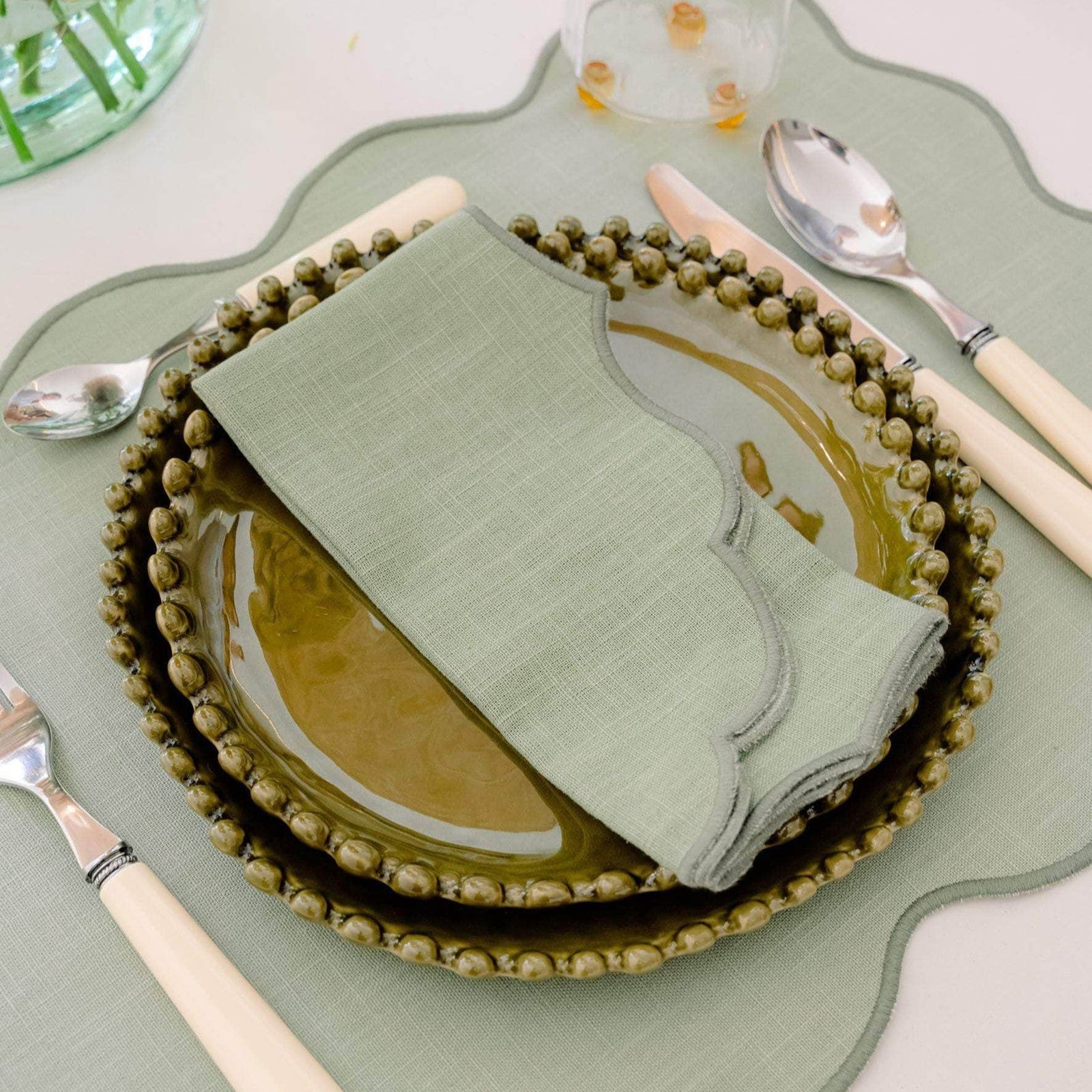 Palma Napkin, Green on Green