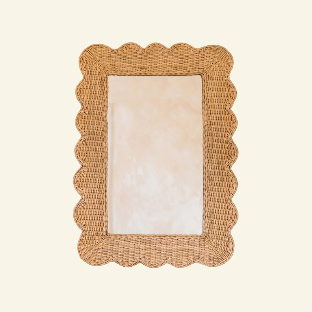 Mimi Scalloped Mirror Natural (Large)
