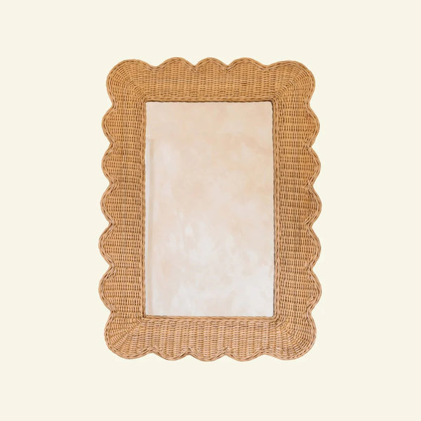 Mimi Scalloped Mirror Natural (Large)
