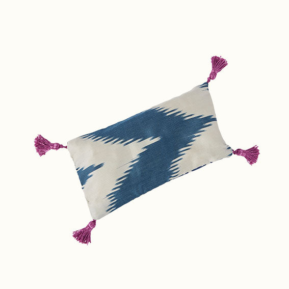 Ikat Bagru Lavender Eye Cushion Blue