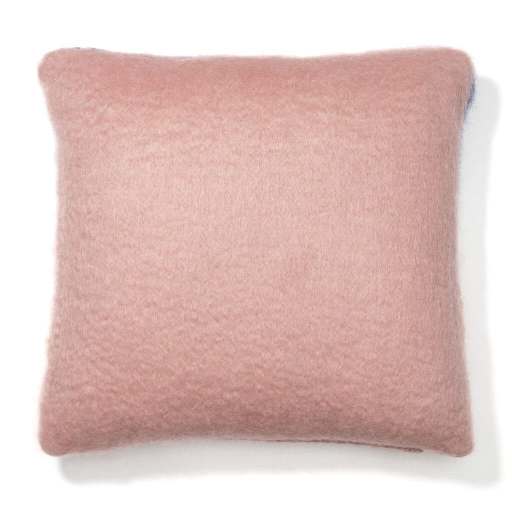 Viso Mohair Pillow Pink, Camel, White and Navy Colour Block