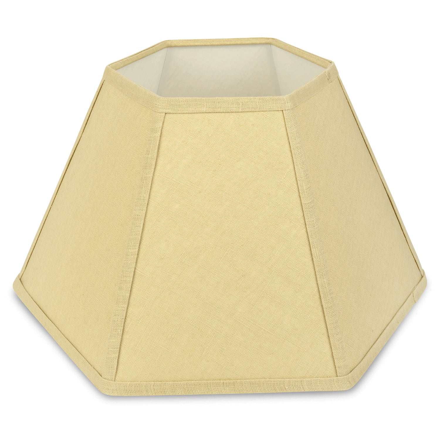 Made to Order Hexagonal Lampshade in Solid with Tonal Trim