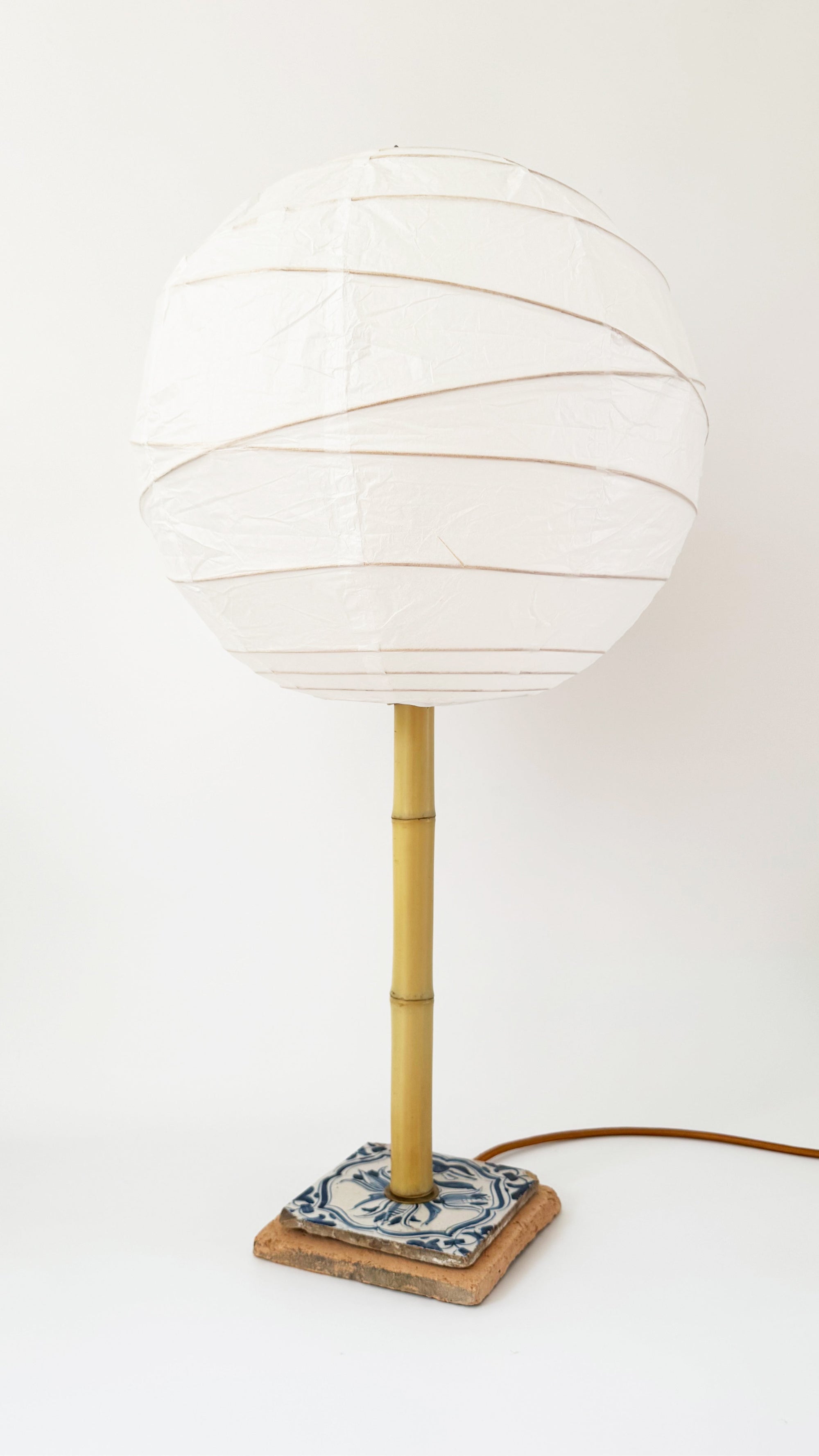 Delft and Bamboo Table Lamp