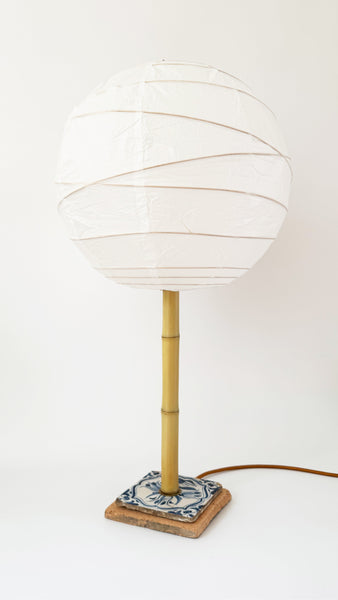 Delft and Bamboo Table Lamp