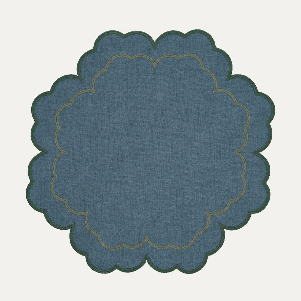 Iris Placemat, Blue with Green