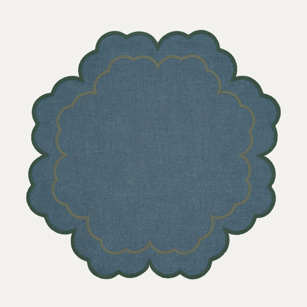 Iris Placemat, Blue with Green