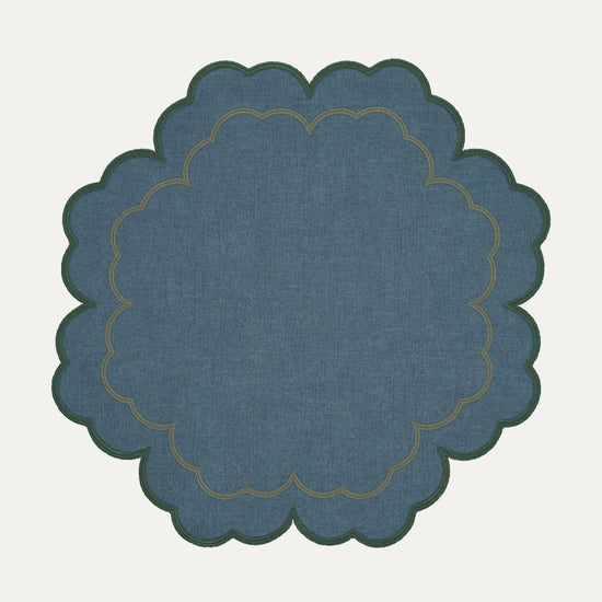 Iris Placemat, Blue with Green