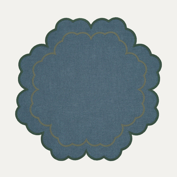Iris Placemat, Blue with Green