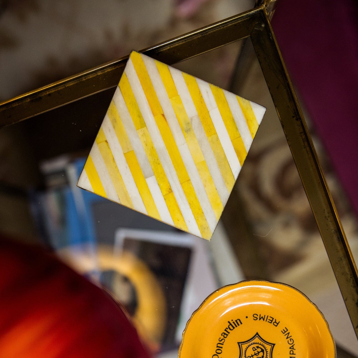 Coasters | Inlay Striped | Multi Coloured